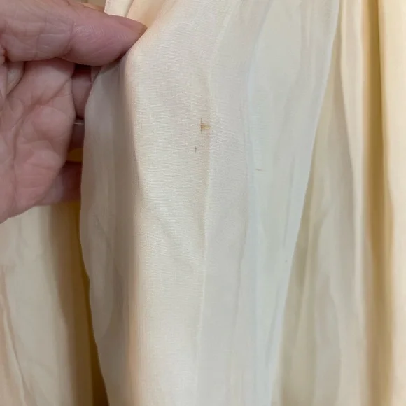 Vintage Handmade Girls Dress Ivory w/ Green Velvet Ribbon and Lace - Picture 9 of 9